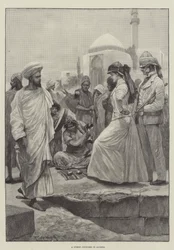 Ein Straßenzauberer in Algier